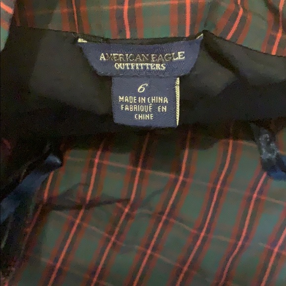 Plaid green strapless dress with ribbon belt - Picture 4 of 4